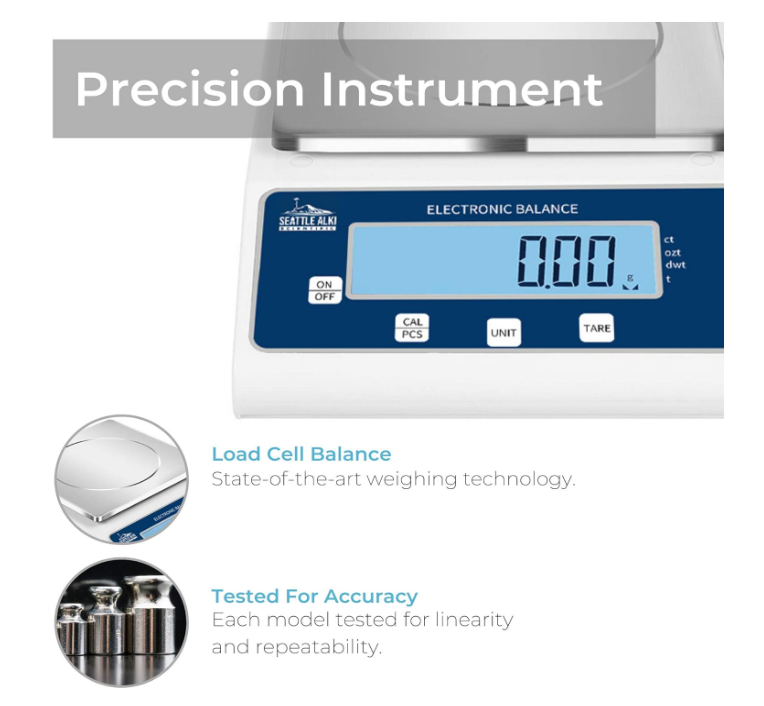 Seattle Alki Scientific Lab Digital Precision Analytical Balance 15kg x 0.1g, Grams