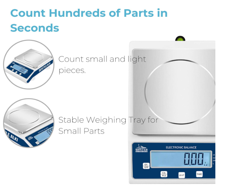 Seattle Alki Scientific Lab Digital Precision Analytical Balance 15kg x 0.1g, Grams