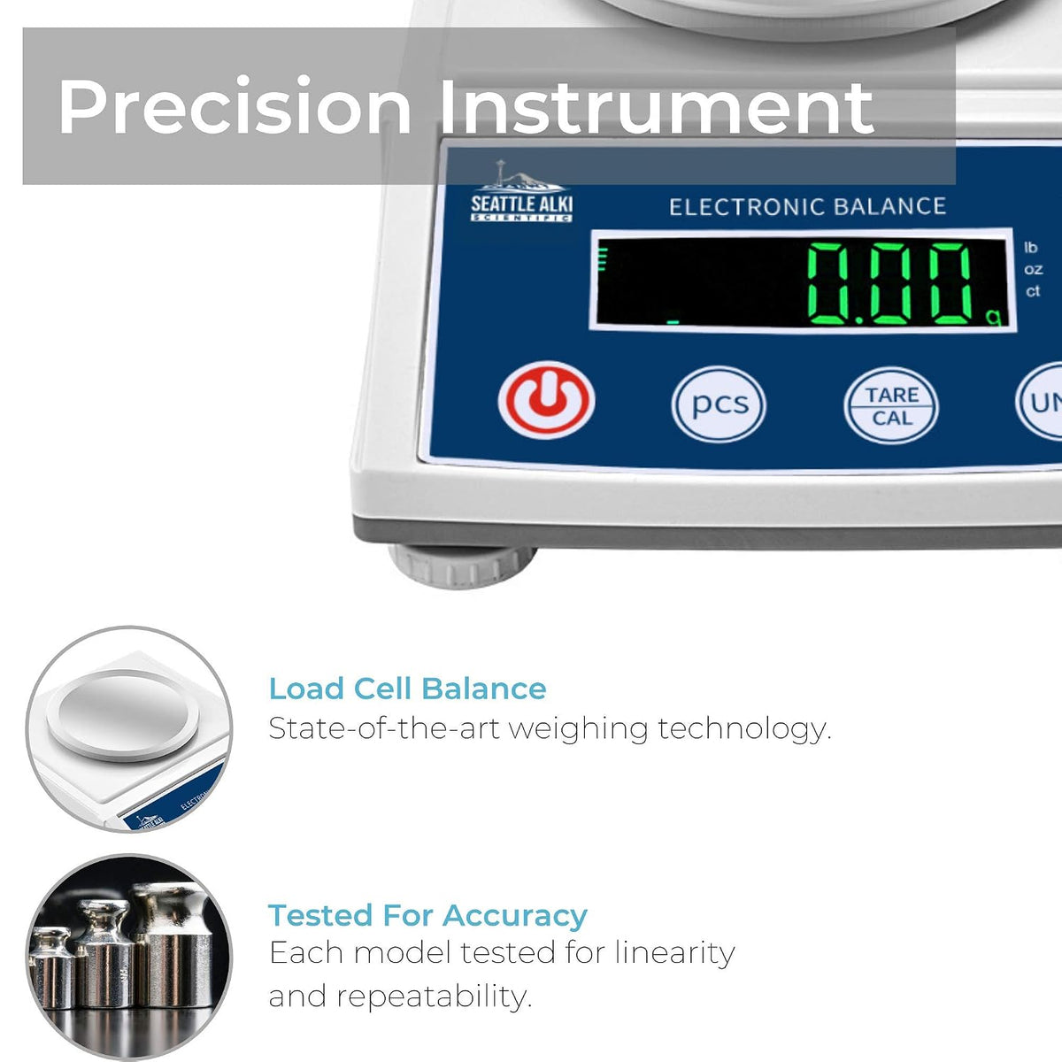 Seattle Alki by Fristaden Lab Precision Lab Balance (HTP Series) (Open Box) Round - 3000g x 0.01g (Enclosure)