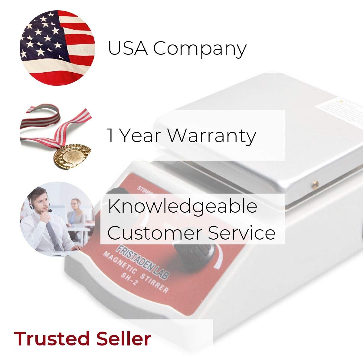 Fristaden Lab SH-2 Analog Hot Plate Magnetic Stirrer, 2L, 100-1600rmp, 350°C - Fristaden Lab