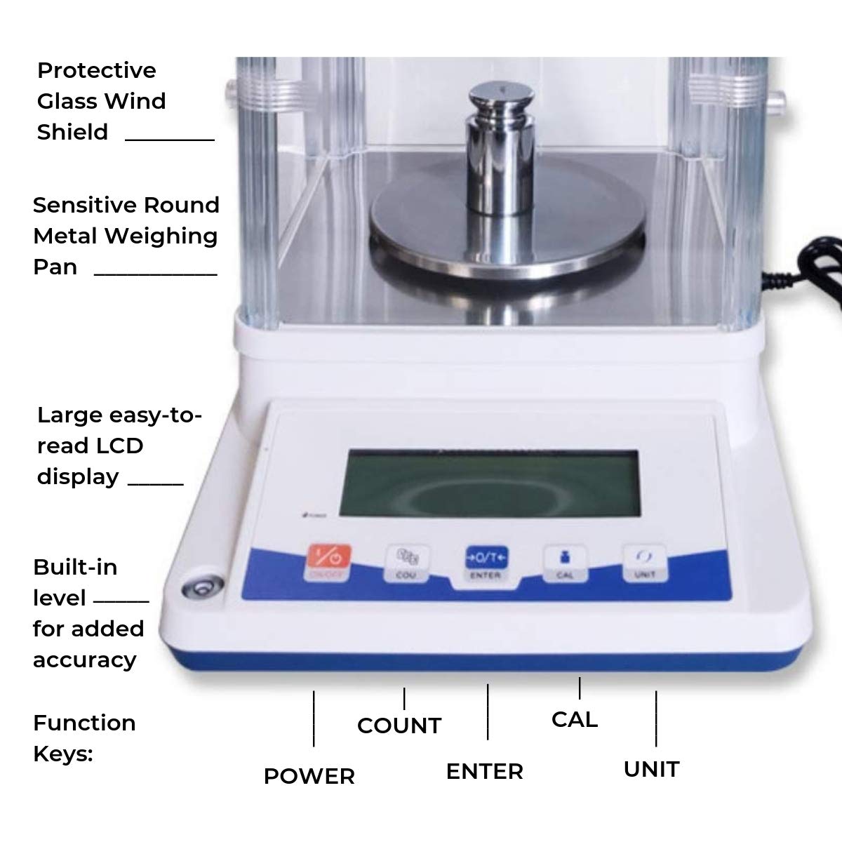 Digital Analytical Balance | 100g x 1mg | 600g x 10mg - Fristaden Lab
