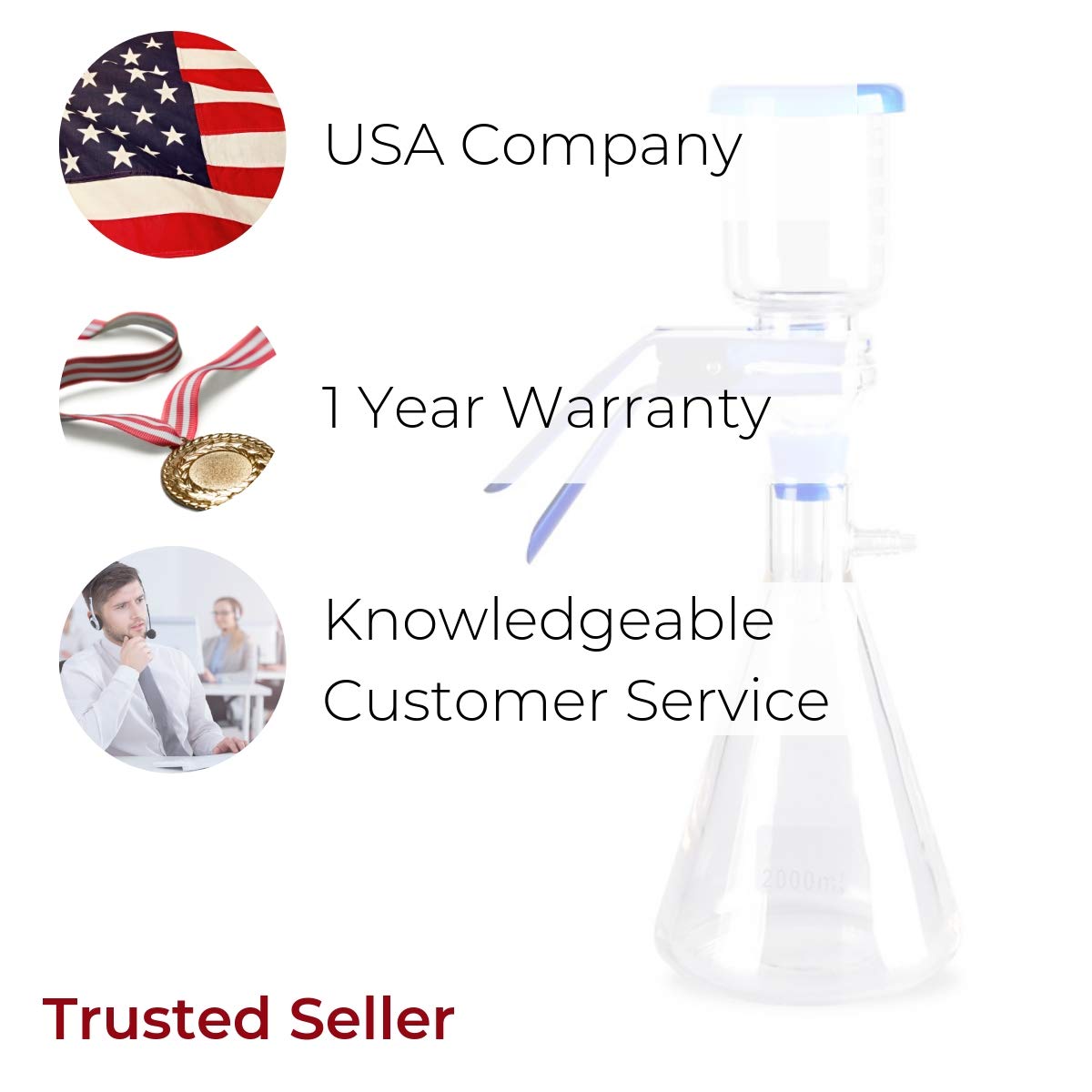 Fristaden Lab Vacuum Filtration Distillation Apparatus | 2000mL - Fristaden Lab