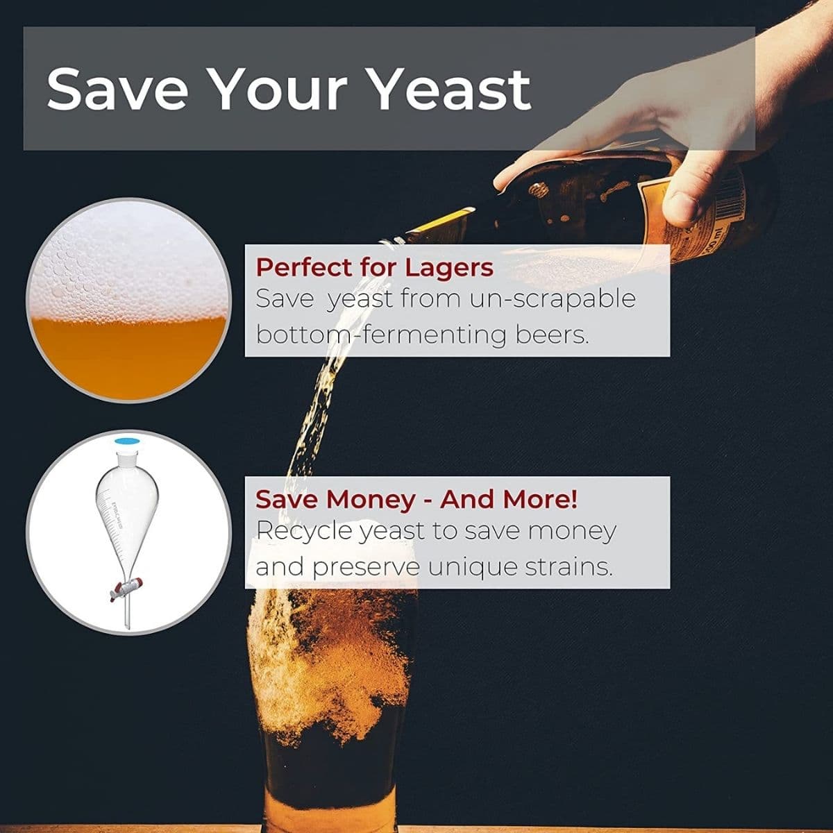 Glass Conical Separatory Funnel - Fristaden Lab