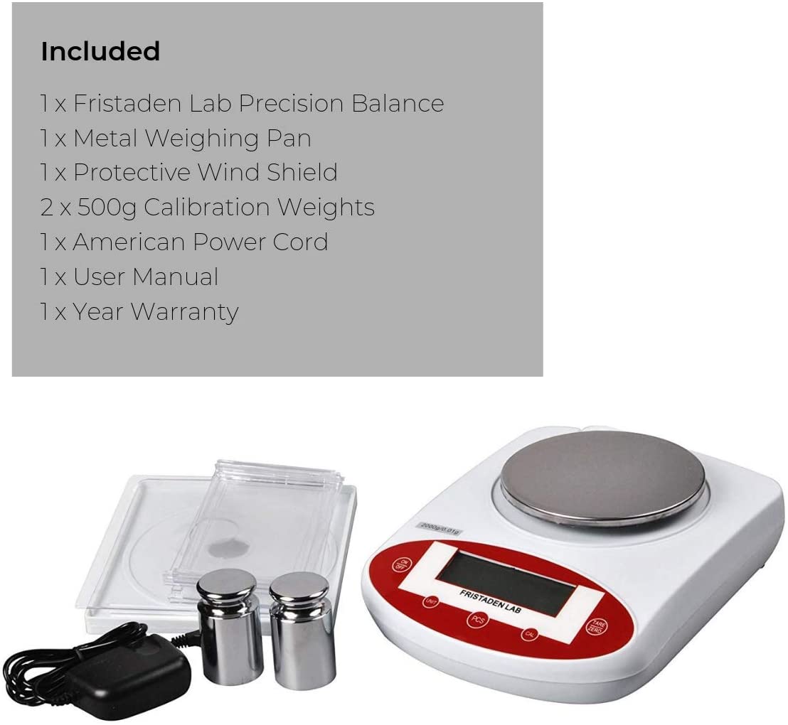 Fristaden Lab Digital Precision Balance | 2000g x 0.01g - Fristaden Lab