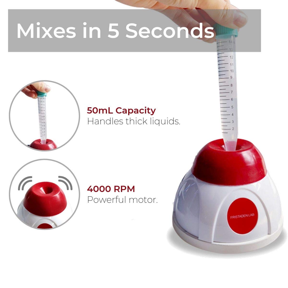 Fristaden Lab Vortex Mixer 50mL (Red) - Fristaden Lab