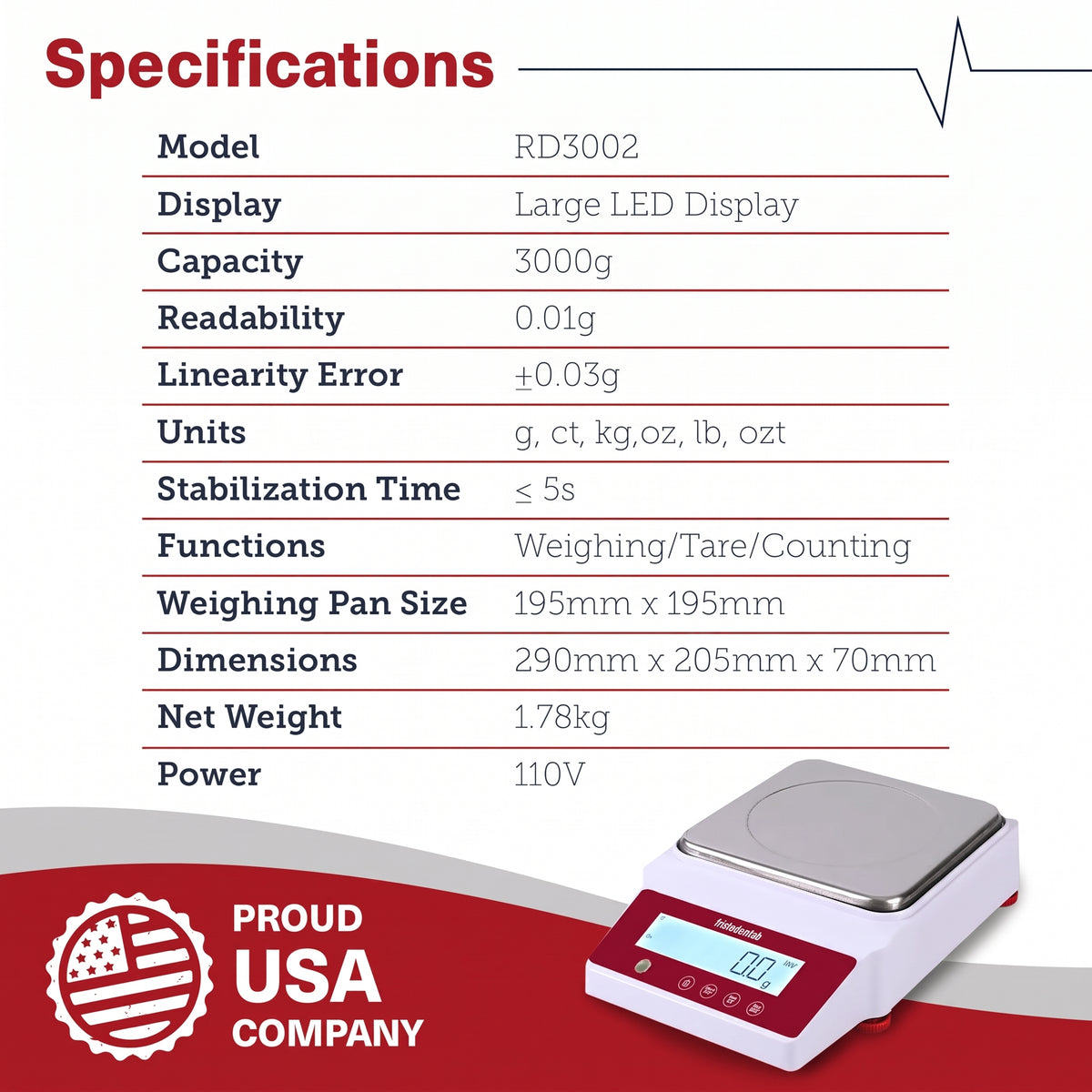 Fristaden Lab Digital Balance RD Series 3000g * 0.01g