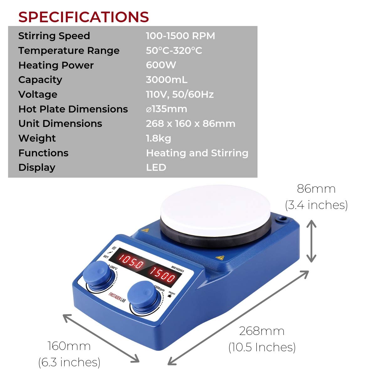 Digital Magnetic Hotplate Stirrer - 5L